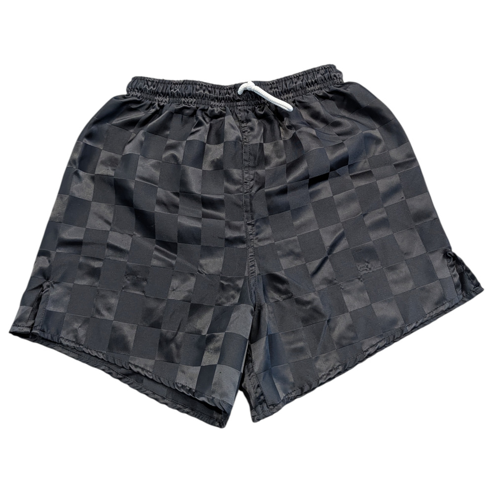 Y2K Youth Nylon Athletic Black Checkered Shorts